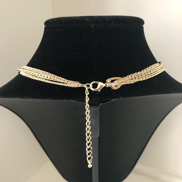 Three Tier 14K Gold Crystal Pearl Necklace - Picture 4 of 4